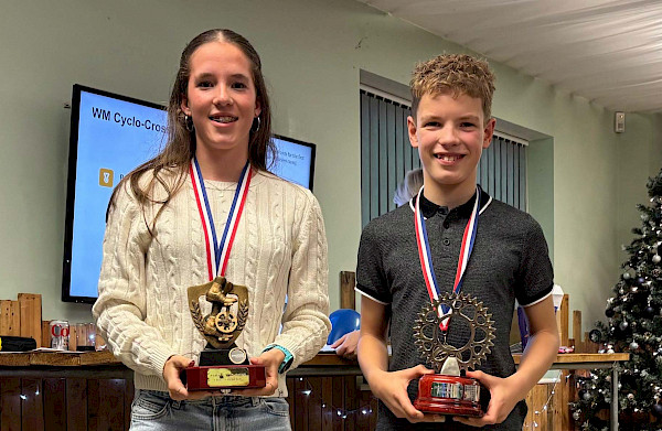 Scarlett and Tom double up on points trophies for Circuit Races and Cyclocross.
